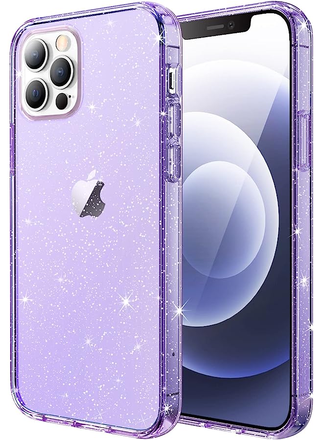 Jetech Glitter Case For Iphone 12/12 Pro, 6.1-Inch, Bling Sparkle Shockproof Phone Bumper Cover, Cute Sparkly For Women And Girls (Light Purple) - Image 1