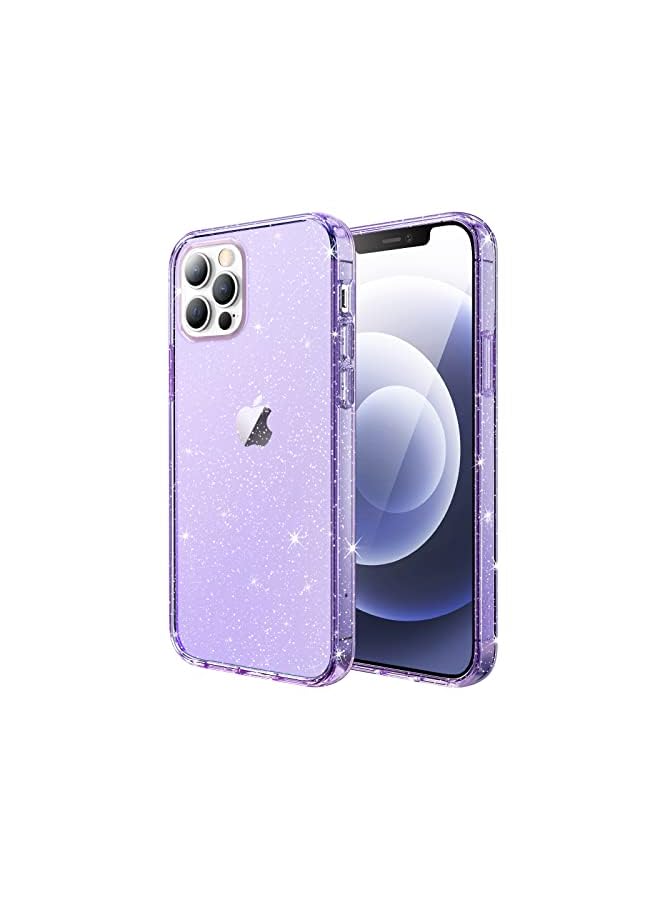 Jetech Glitter Case For Iphone 12/12 Pro, 6.1-Inch, Bling Sparkle Shockproof Phone Bumper Cover, Cute Sparkly For Women And Girls (Light Purple) - Image 2
