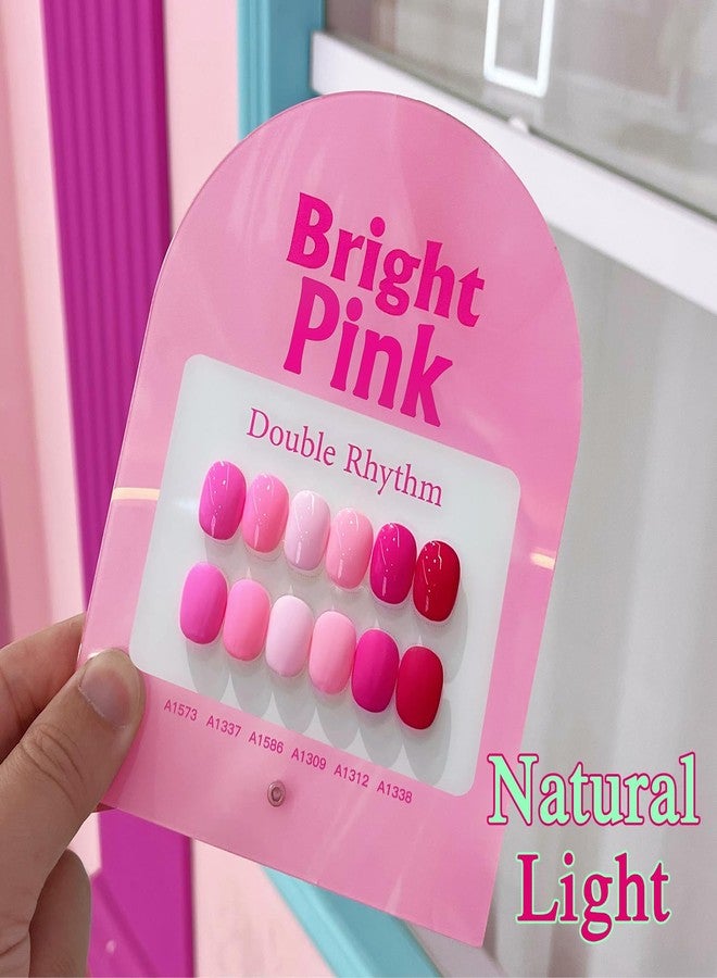Double Rhythm 6 Pcs 15 ML Gel Polish Set Same Color Same Bottle Soak Off Gel Polish Kit Nail Art Manicure Salon DIY at Home for Women (Bright Neon Light Pink Purple-T6-13) - Image 4