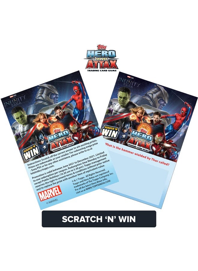 توبس حزمة لعبة ومجموعة بطاقات التداول Topps Marvel Hero Attax 2021 - بطاقات تداول بطابع مارفل | بطاقات لعب Avengers - Image 2