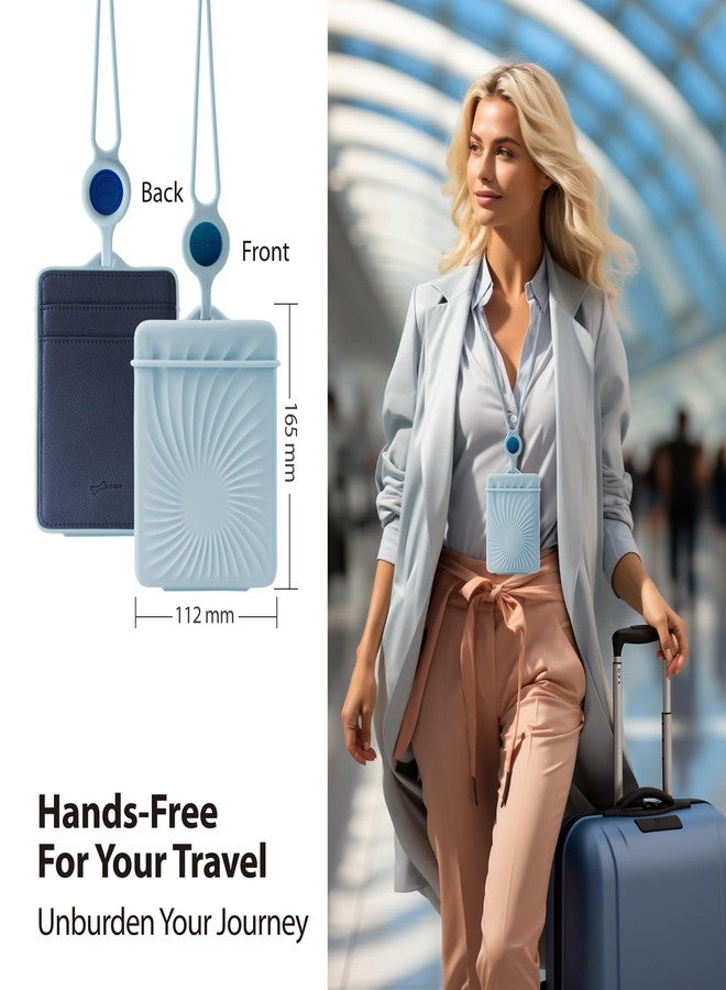 BONE COLLECTION BONE Lanyard Passport Holder, Passport Cover with Travel Gadget Set & Card Slots, Duel-Sided Passport Wallet with Leather & Premium Silicone (Black - Lanyard) - Image 4