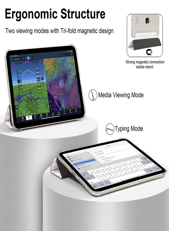 DONGKE غطاء DONGKE الذكي القابل للطي والنحيف، مصنوع من البولي كربونات الصلب الشفاف، لجهاز iPad mini 7 (A17 Pro) 2024 و iPad mini 6 2021 مقاس 8.3 بوصة، متوافق مع الجيلين السابع والسادس من iPad mini [تشغيل/إيقاف تلقائي] - بخطوط وردية - Image 3