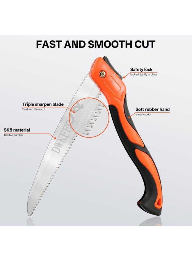 DWKFEOQ 3PCS DWKFEOQ 11.8-Inch Folding Saw and Stainless Steel Cable Saw Set, Pruning Saw, Quality SK-5 Steel Tree Saw, Hand Saw, Wire Saw, for Backpacking, Outdoor Gardening - Image 5