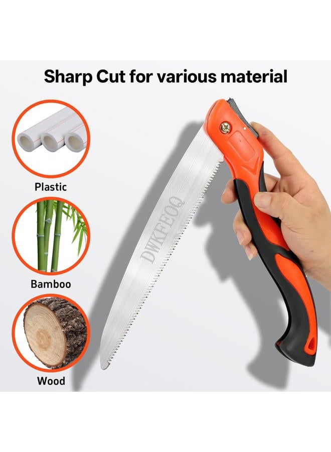DWKFEOQ 3PCS DWKFEOQ 11.8-Inch Folding Saw and Stainless Steel Cable Saw Set, Pruning Saw, Quality SK-5 Steel Tree Saw, Hand Saw, Wire Saw, for Backpacking, Outdoor Gardening - Image 4