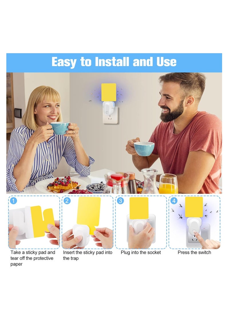 KASTWAVE Flying Insect Trap Refill Kit 24 Pack Indoor Plug-in Fly Trap Refill Sticky Glue Cards Safe Non-Toxic Flying Insect Catcher Sticky Refill Kit for Flies Gnats Moths and Other Insects - Image 4