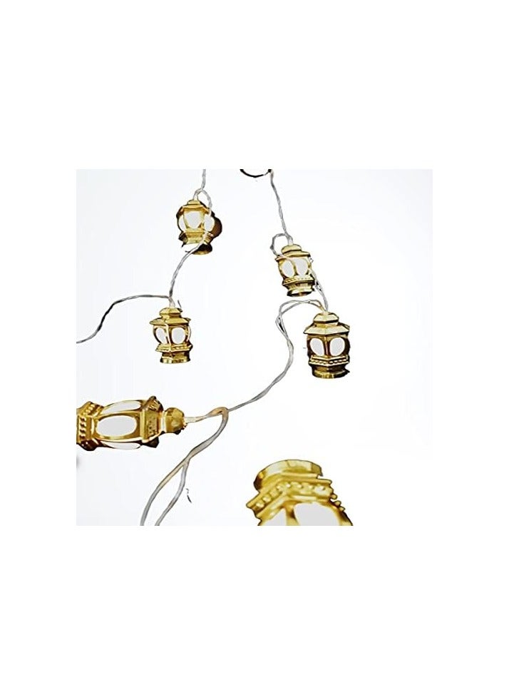 اضواء على شكل فوانيس رمضانية للزينة لون دهبي - Image 2