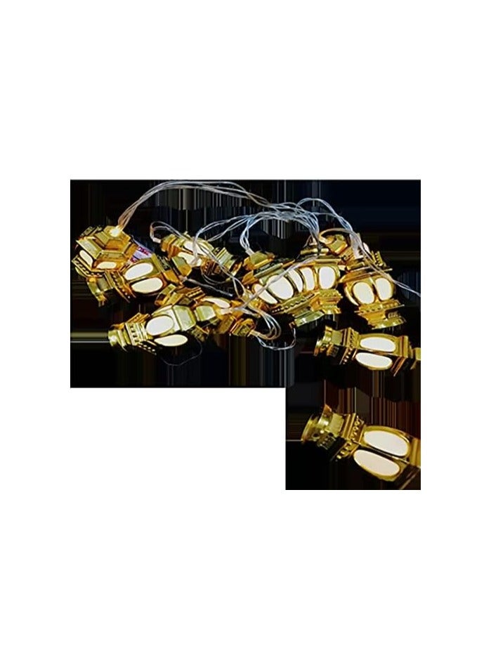 اضواء على شكل فوانيس رمضانية للزينة لون دهبي - Image 5