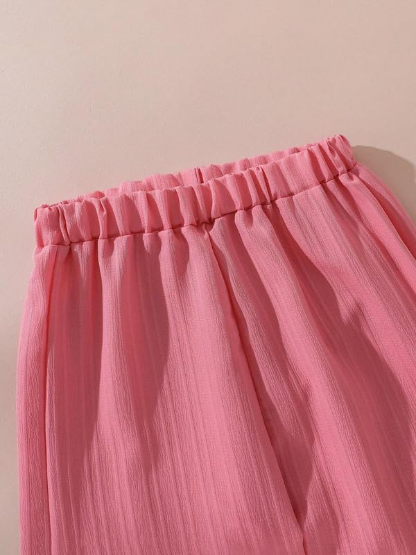Niren Enterprise Girls' 2-Piece Co-Ord Pink Shirt & Pants, Soft Fabric, Casual Wear, Relaxed Fit for Kids Set - Image 5