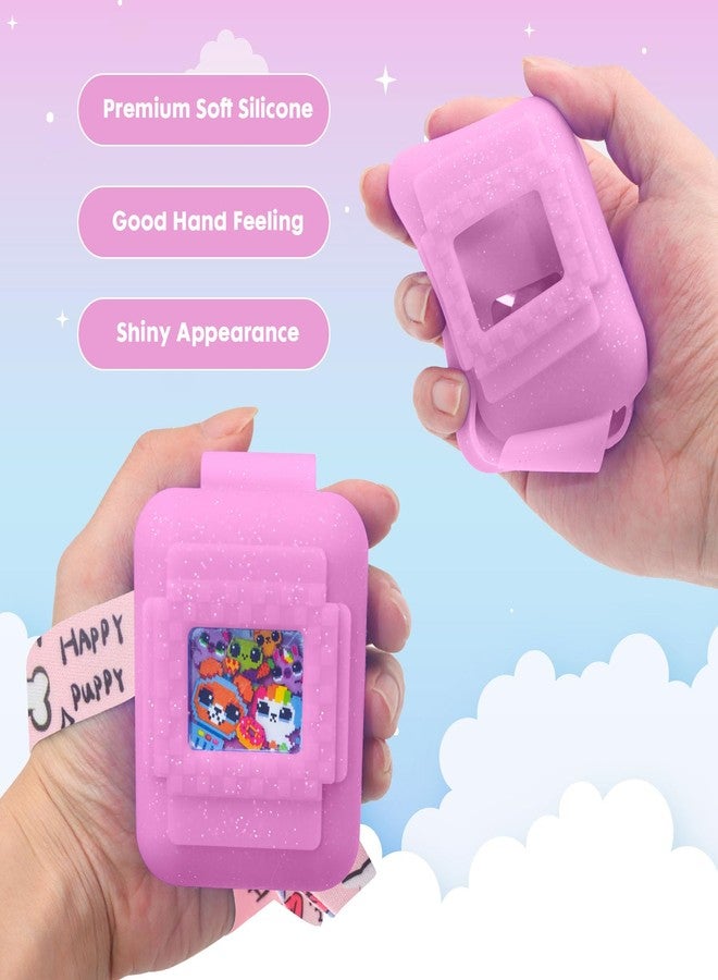Taladad Silicone Cover for Bitzee Interactive Toy Digital Pet Case with Lanyard,Protective Case Holder Skin for Bitzee Virtual Electronic Pets for Girls & Boys (Pink) - Image 3