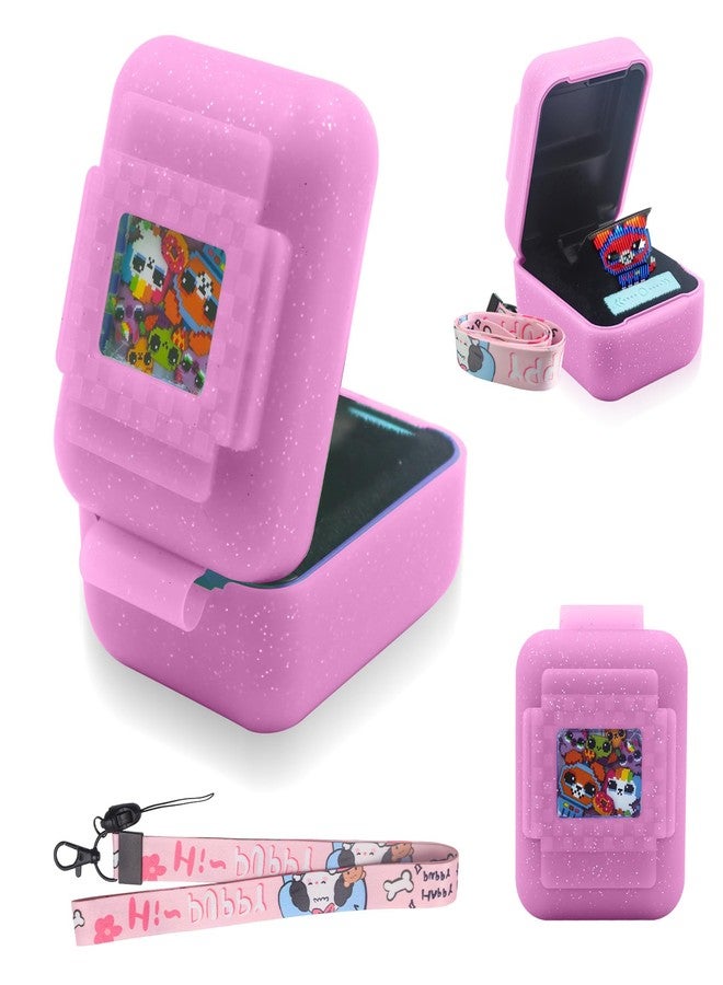 Taladad Silicone Cover for Bitzee Interactive Toy Digital Pet Case with Lanyard,Protective Case Holder Skin for Bitzee Virtual Electronic Pets for Girls & Boys (Pink) - Image 1