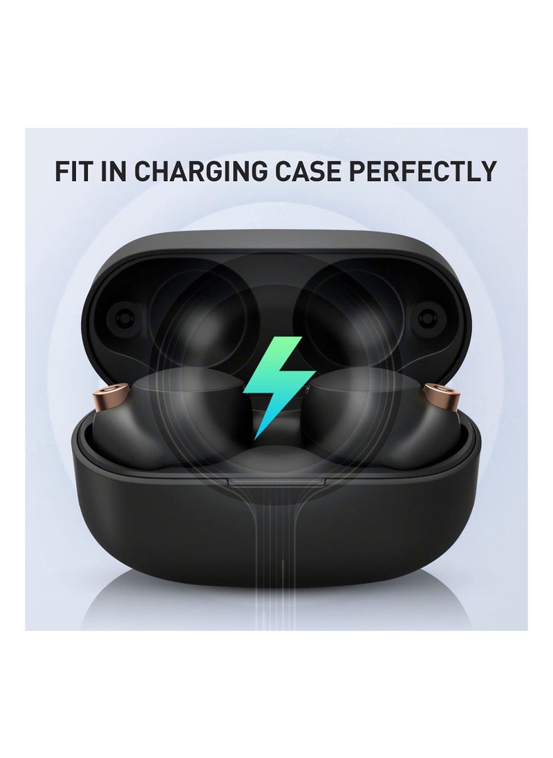 Y&D - Memory Foam Tips for Sony WF-1000XM4 / WF-1000XM3 Anti-Slip Replacement Ear True Wireless Earphones Fit in The Charging Case Perfect Noise Cancellation 3 Pairs (Assorted Size Black) - Image 1