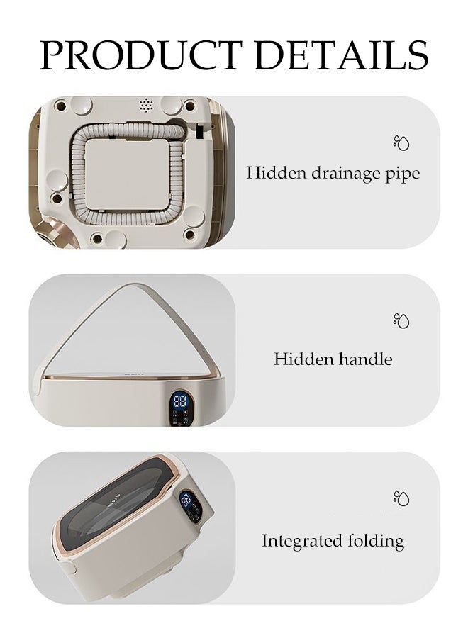 DUNISO Mini Foldable Washing Machine Small Portable Travel Washing Machine with Intelligent Digital Display Automatic 2in1 Washing Machine and Dehydrator 6L Small Household Compact Deep Cleans Washer for Baby Clothes, Underwear, Camping, RV, Travel - Image 5