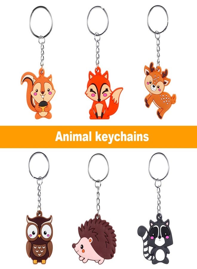 iMagitek 24 Pack Woodland Animal Keychains for Woodland Party Favors Supplies, Birthday Party Bag Fillers, School Carnival Rewards, Woodland Party Return Gifts - Image 3
