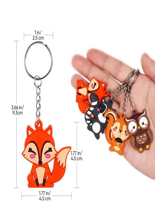 iMagitek 24 Pack Woodland Animal Keychains for Woodland Party Favors Supplies, Birthday Party Bag Fillers, School Carnival Rewards, Woodland Party Return Gifts - Image 2