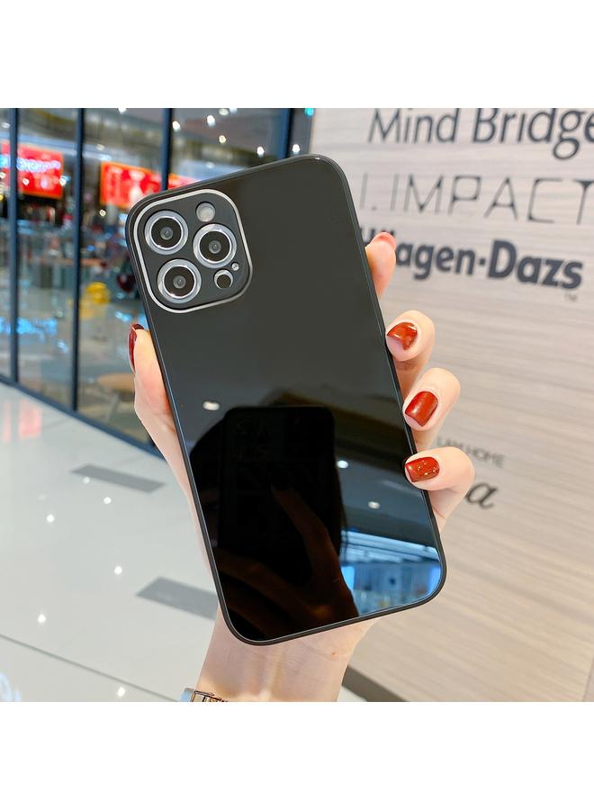 S-TOP Case For iPhone 12 Pro Max Solid Color Tempered Glass Phone Case - Image 1