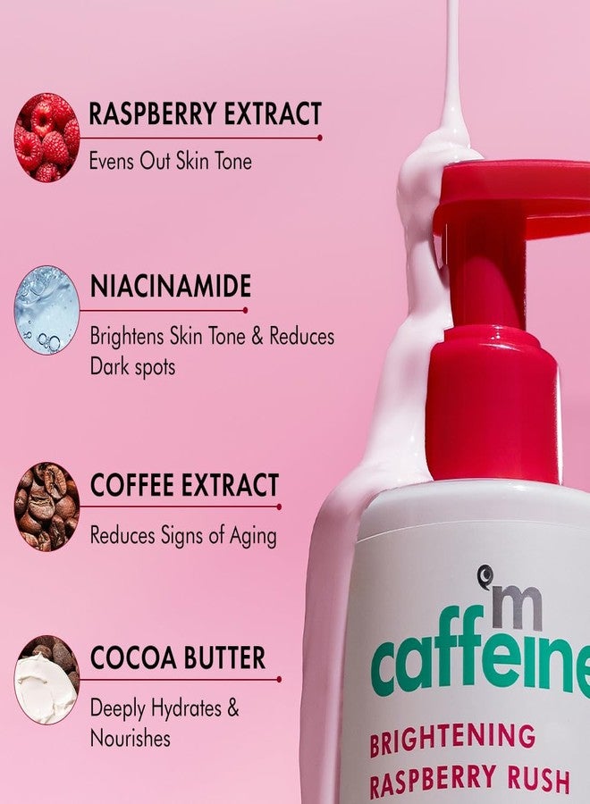 mCaffeine Brightening SPF 50 PA+++ Body Sunscreen Lotion | Instant Cooling, De-tan Body Lotion with Vitamin C Rich Raspberries & Niacinamide | Lightweight, Non-sticky Sun Protection - 200ml - Image 4