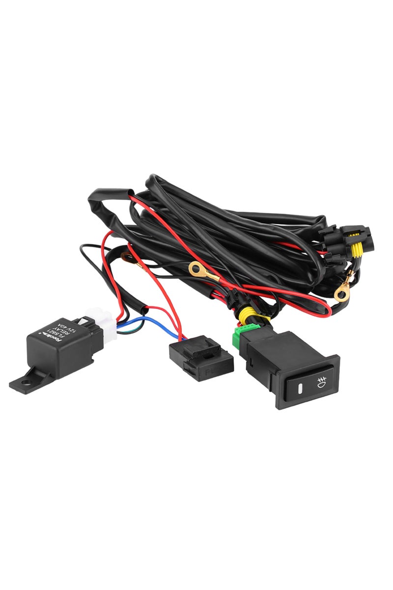 إيروريكس طقم أسلاك توصيل مصابيح الضباب للسيارة باللون الأسود، مزود بمقبس وموصل سلكي، ومرحل طاقة 12 فولت 40 أمبير، وإضاءة.