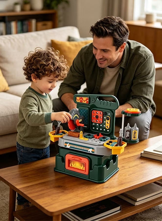 Aimayapet Kids Tool Set - 46 PCS Pretend Play Tool Toys for Toddler, Boys Repair Tool Set Pretend Play Disassembly Tool Toys with Toy Drill and Screwdriver Kids Workbench Toy Engineer Games Kit Playset Accessories Gift for Boys Ages 3 4 5 6 7 8 Years Old - Image 3