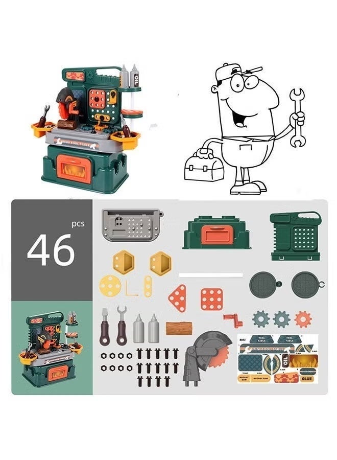 Aimayapet Kids Tool Set - 46 PCS Pretend Play Tool Toys for Toddler, Boys Repair Tool Set Pretend Play Disassembly Tool Toys with Toy Drill and Screwdriver Kids Workbench Toy Engineer Games Kit Playset Accessories Gift for Boys Ages 3 4 5 6 7 8 Years Old - Image 4