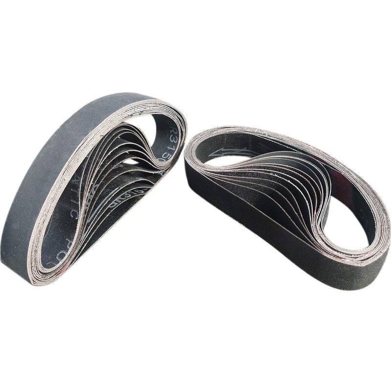 24 PCS 1 x 18 Inch Silicon Carbide Sanding Belts Assortment 80 120 240 400 800 1000 Grits Premium Sander Belts For Knife Sharpening and Metalworking