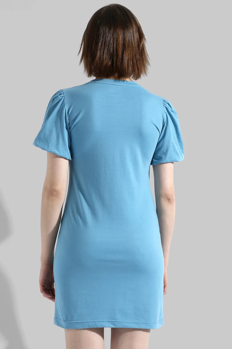 Pinacolada  Women's Sky Blue Funday T-Shirt Dress for Women | Best Price UAE
