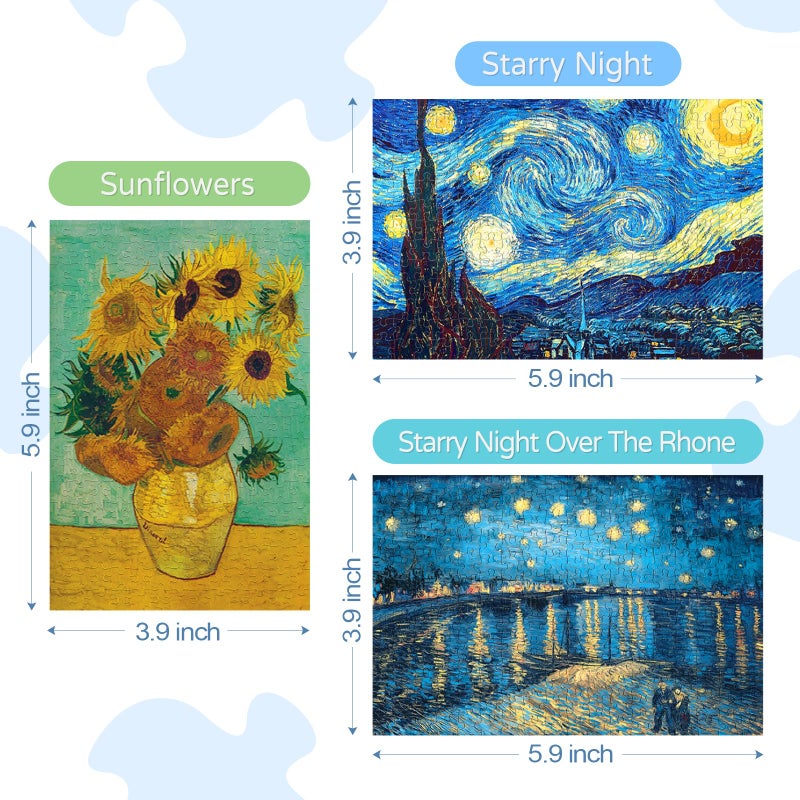 LOSFPVR 234-Piece Mini Puzzles for Adults & Kids, 6" x 4" Small Puzzles - 3 Pack Starry Night Astronaut Dusk Village Theo Klein Capsule Tube - Image 5