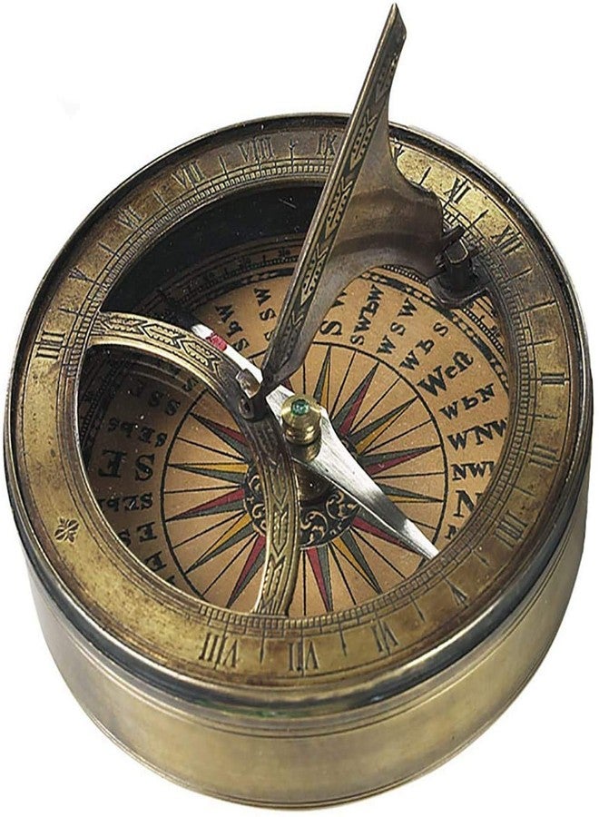 THOR INSTRUMENTS Antique Bronze Finish 18th Century Sundial & Compass Rustic Vintage Home Decor Gifts - Image 3