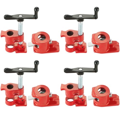 Acymner Wood Gluing Pipe Clamp Set | 1/2" Heavy Duty Woodworking Cast Iron Pipe Clamps Quick Release Pipe Wood Clamps (4 Pack, 1/2") - Image 1