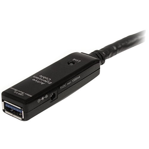 StarTech.com 16.4ft Active USB 3.0 (5Gbps) Extension Cable with AC Power Adapter - Shielded - Male to Female USB USB 3.2 Gen1 Type A Extender, TAA (USB3AAEXT5M) - Image 2