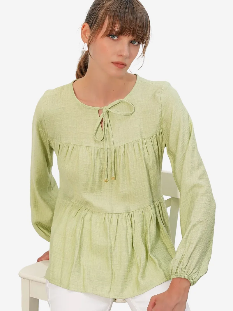 بيغ دارت BDART Textured Tie-Front Blouse
