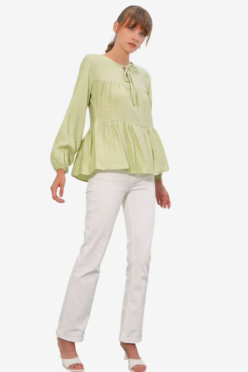 بيغ دارت BDART Textured Tie-Front Blouse