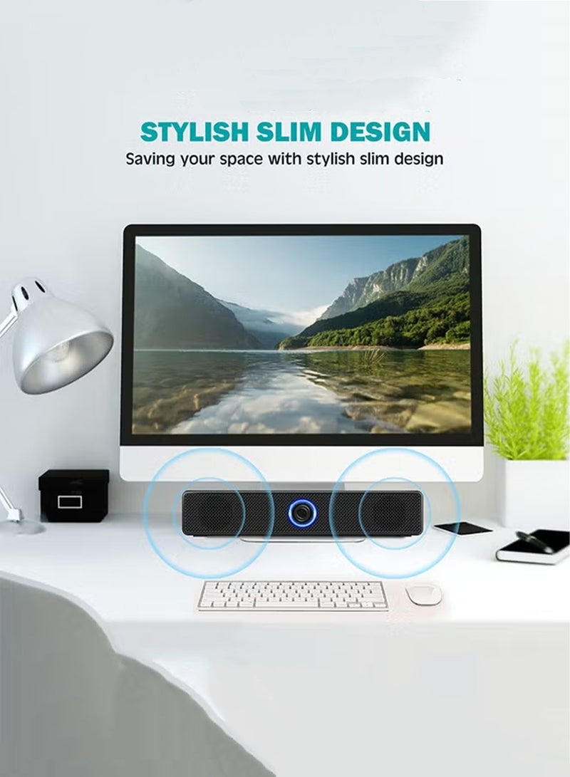 DRAKLAW Computer Speakers 2.0 Stereo USB Powered Wired Soundbar 3.5mm  Input For PC Desktop Laptop Monitor TV - Image 5