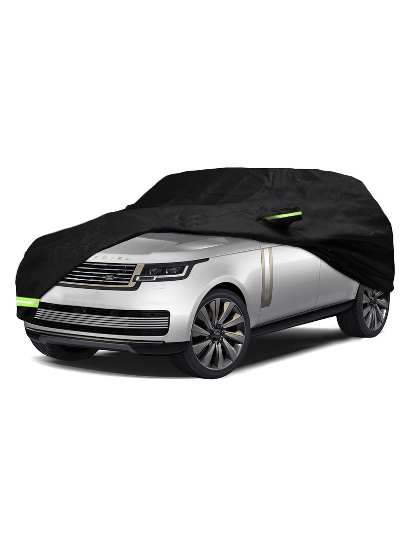 Zipporah All Weather Protection Car Cover for 2009-2022 Land Rover Range Rover LWB, Waterproof Coating with Reflectors, Soft Interior Lint Layer and Zipper (Black) - Image 1