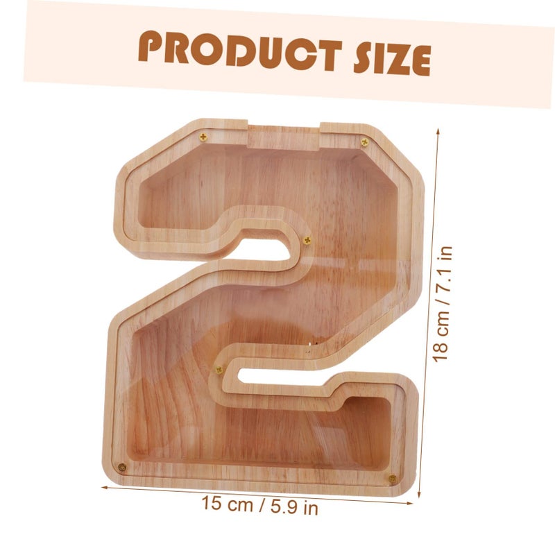 Wooden Piggy Bank for Kids Cute Savings Jar Decorative Money Box - Image 3