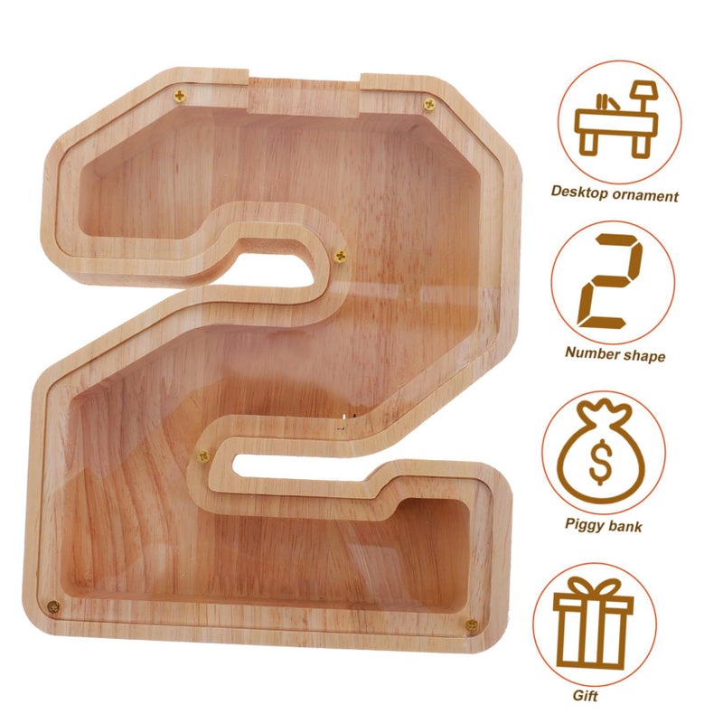 Wooden Piggy Bank for Kids Cute Savings Jar Decorative Money Box - Image 4