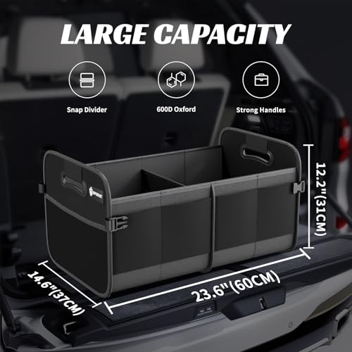 Sposuit Trunk Organizer for Car - 70L Collapsible Car Storage with 11 Pockets & Reinforced Handles, SUV Trunk Organizers for Grocery Cargo(Black, 2 Pack) - Image 2