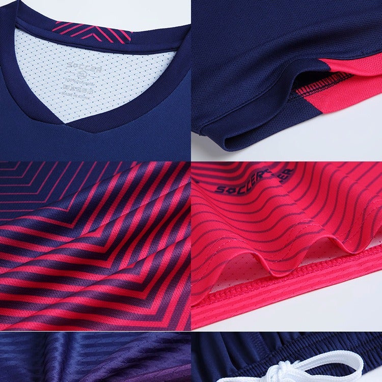 Children'S Football Uniform Suit Printing Boy'S Short-Sleeved Training Uniform Primary School Students' Football Match Team Uniform Printing Jersey Female - Image 5