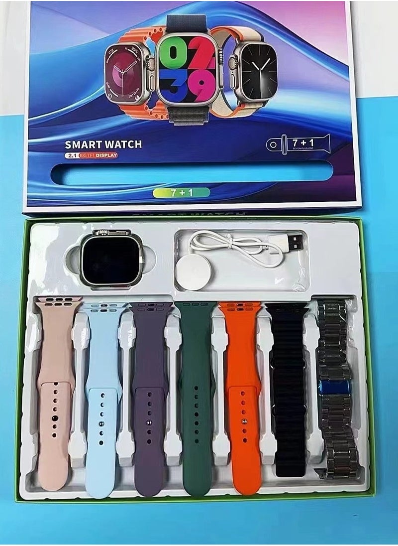 HW Smart Watch T700 Ultra 7 in1 With Health Fitness Tracker Sport Watch 8 addition Replacement Band 49MM 