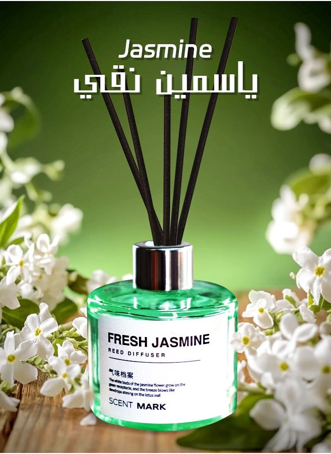 Litus - Home Perfume Reed Diffuser,Fresh Jasmine(Pure Jasmine Aroma) Fragrance,5 Rattan Reeds,50ml - Image 1