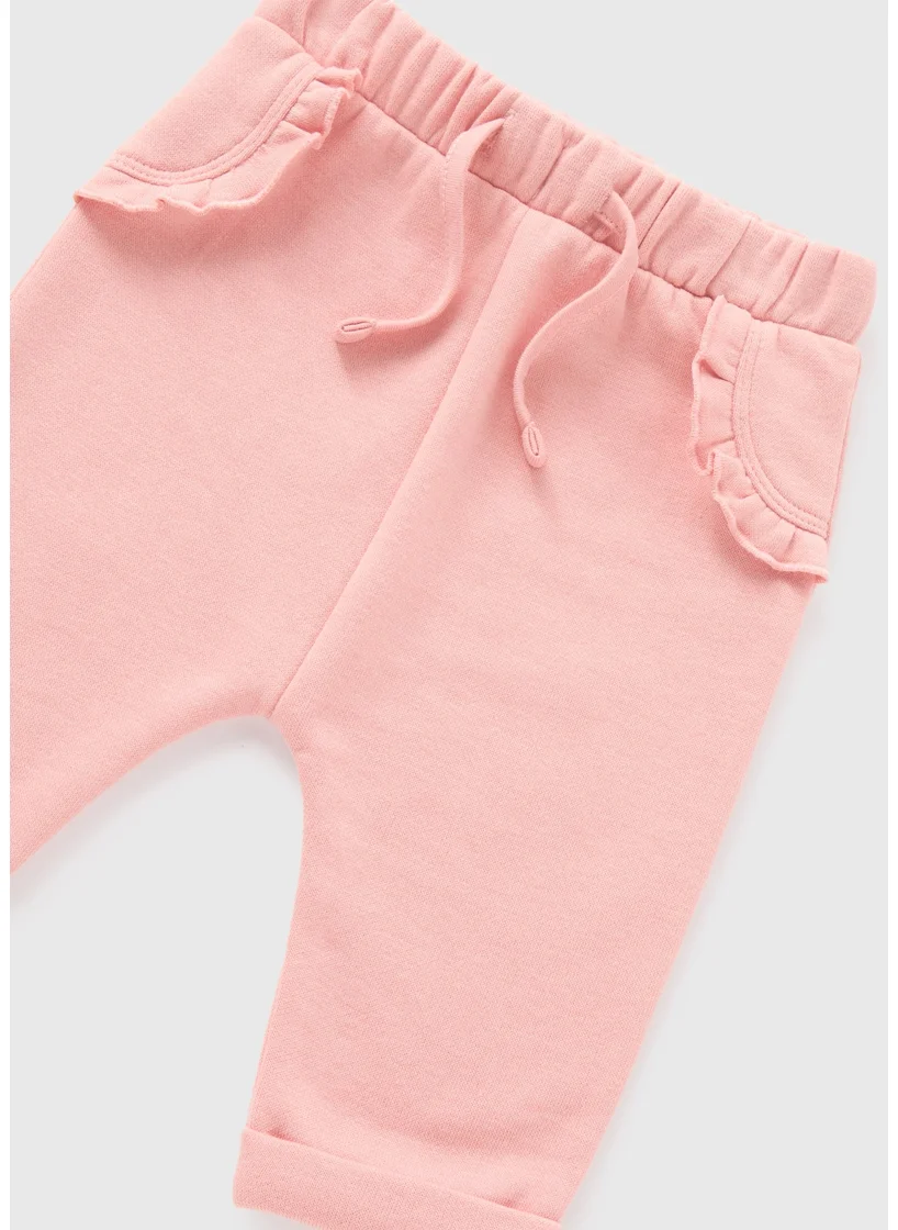 Matalan Baby Pink Frill Jogging Bottoms