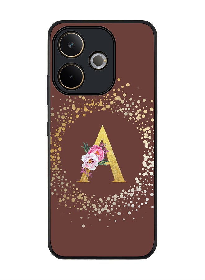 Stylizedd For Oppo A5 Pro 5G / A5 Pro 4G / 5G Case,Slim fit Camera Protection, Shockproof Thin Phone cover  - Custom Monogram Floral - A  (Brown ) - Image 1