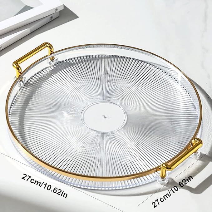 Calyrex Luxury Tray with Stylish Metal Handles, Vanity Tray, Marble Serving Tray for Kitchen, Counter, Dresser, Nightstand and Desk - Image 5