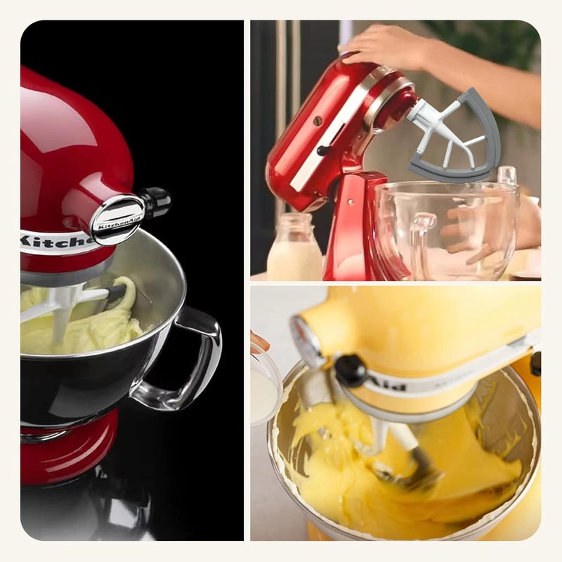Moloudan Flex Edge Beater For KitchenAid 4.5-5 Quart Tilt-Head Stand Mixers, Non-Stick Coated Metal Blade with Both-Sides Flexible Silicone Edges Bowl Scraper, Mixer Accessories Replacement Beater Paddle - Image 5