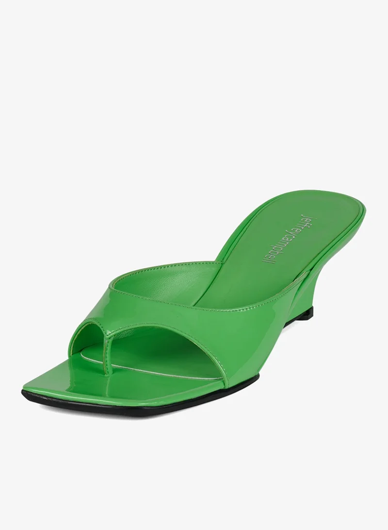 Jeffrey Campbell Green Patent Platform Slippers for Women | Best Price UAE