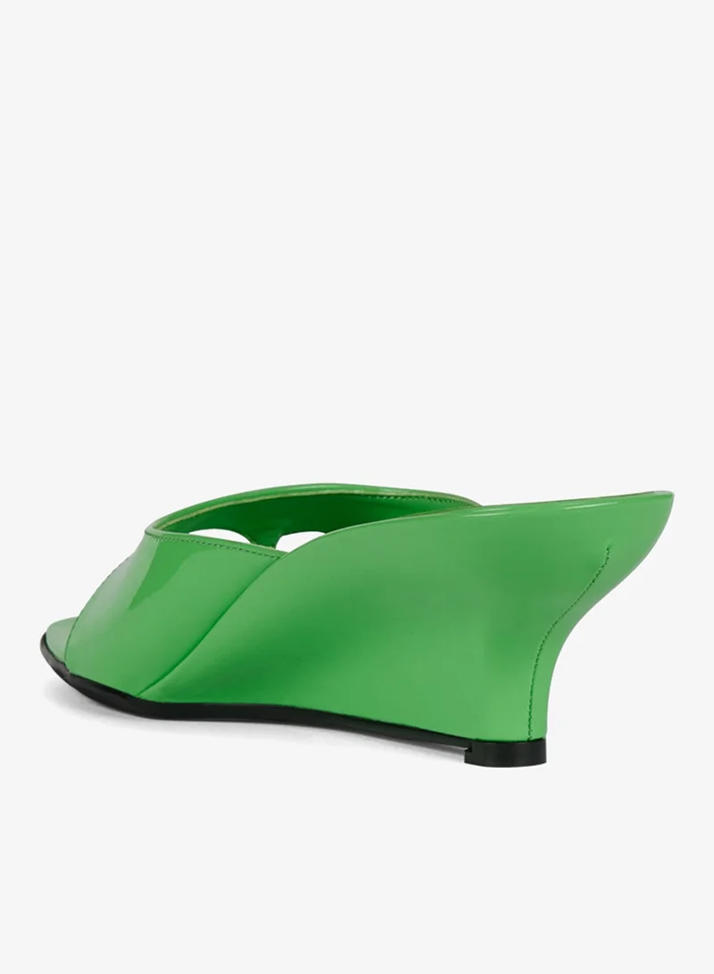 Jeffrey Campbell Green Patent Platform Slippers for Women | Best Price UAE