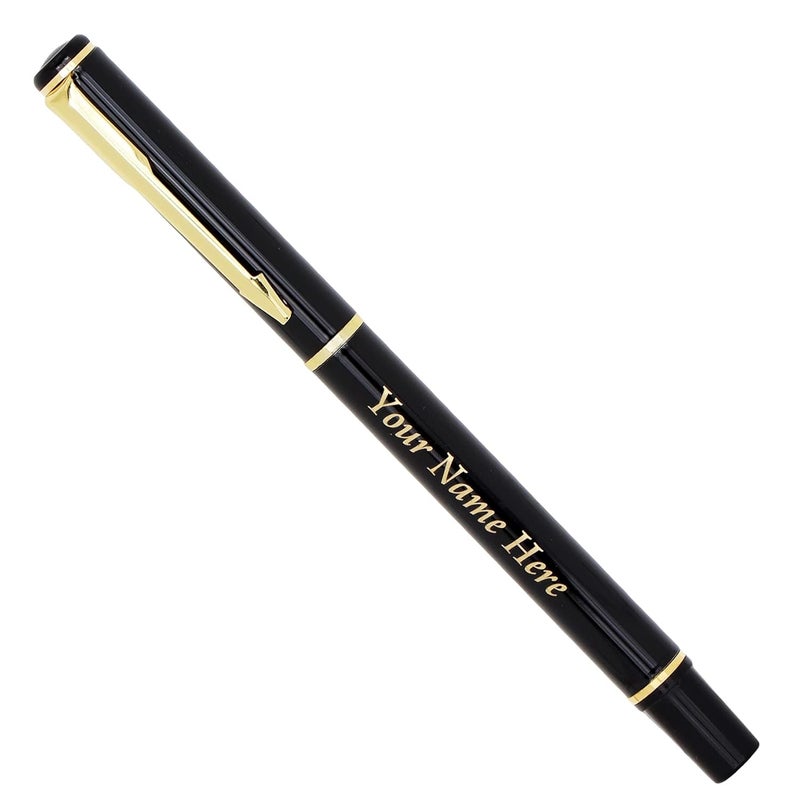 CrownLit Personalised Metal Pen with Name, Logo, Pack of 1 (Classic Golden) - Image 1