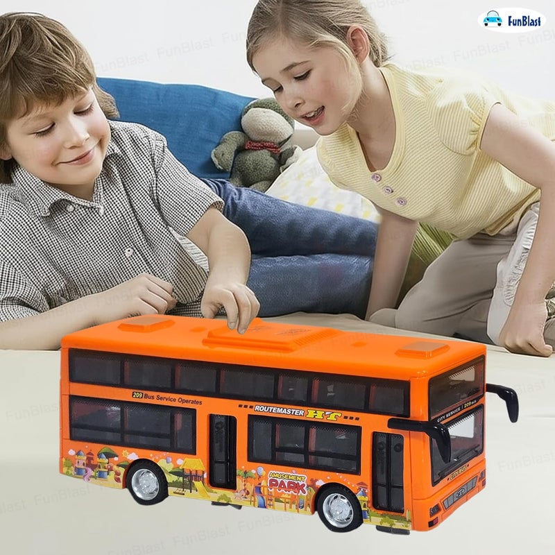 FunBlast City Bus Toy for Kids – Push & Go Vehicle with Sound and Light Effects, Toy Bus for Boys & Girls Age 3+ Years Boys and Girls (Orange) - Image 5