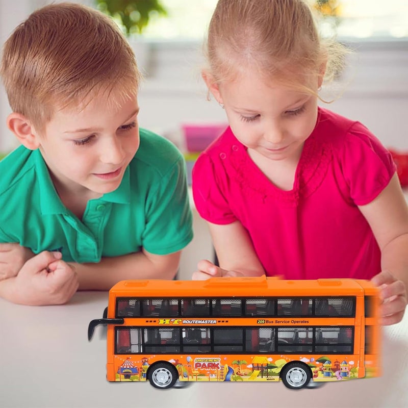 FunBlast City Bus Toy for Kids – Push & Go Vehicle with Sound and Light Effects, Toy Bus for Boys & Girls Age 3+ Years Boys and Girls (Orange) - Image 3