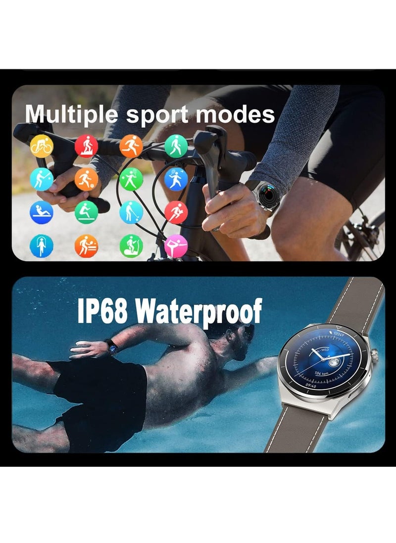 Generic - Smart Watch for Men with Bluetooth Calls, Fitness Tracker, Heart Rate, Blood Oxygen, Sleep Tracker, Health Watch, IP68 Waterproof for Android iOS (Sliver) - Image 1