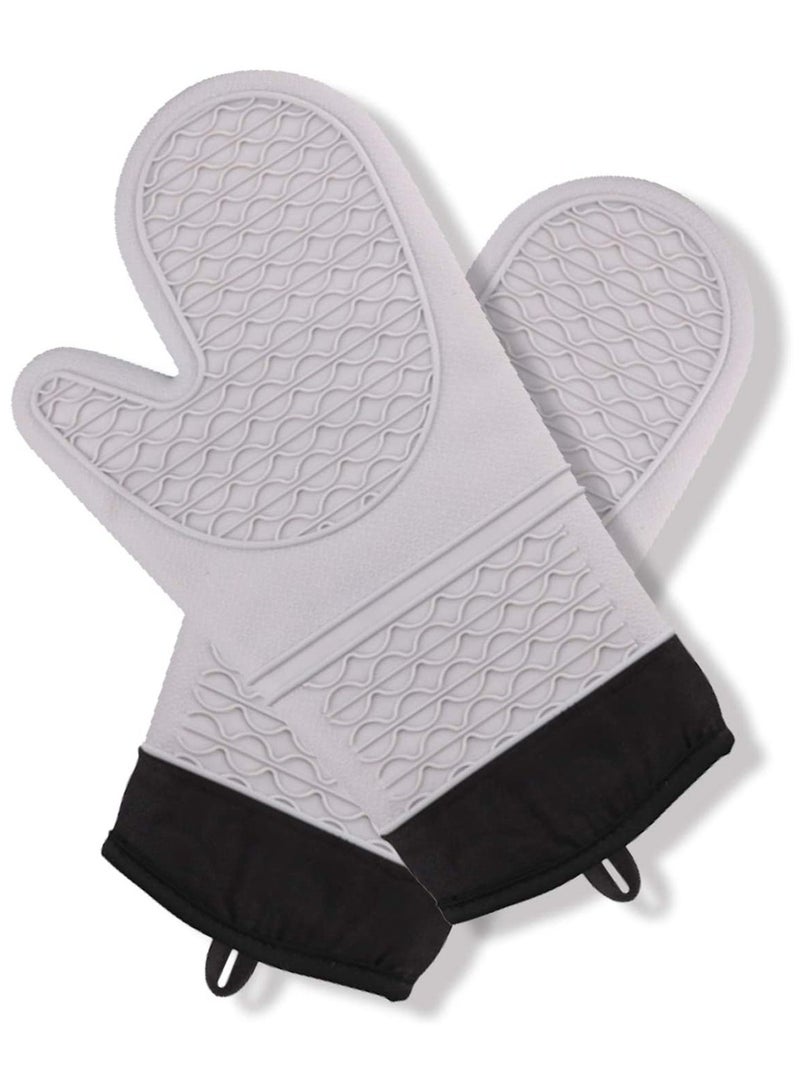 KASTWAVE Silicone Oven Mitt, Oven Mitts Heat Resistant, Premium Silicone Slip Pot Holders, Oven Gloves with Non-Slip Textured Grip for Grilling Cooking Baking BBQ, Oven Mitt with Quilted Liner 1 Pair - Image 1